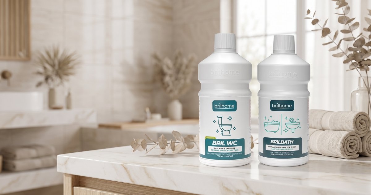 Anticalcare BRILBATH e detergente BRIL WC di Brilhome per la pulizia del bagno