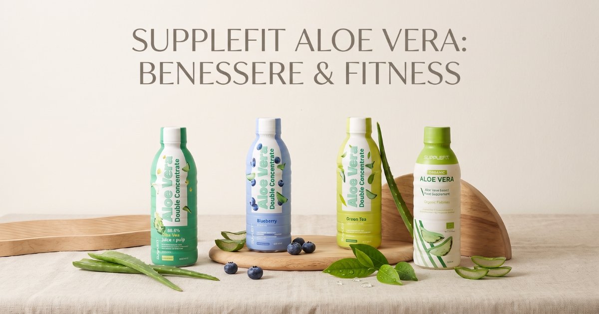 Succhi di aloe vera Supplefit Chogan: flaconi da 675 ml con mirtillo e tè verde